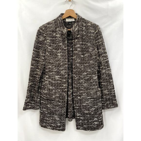 St. John 6 brown tweed marbled long blazer coat - Picture 2 of 6